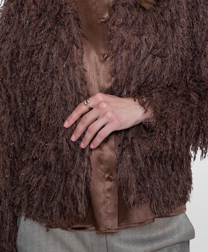 Dames vest bruin