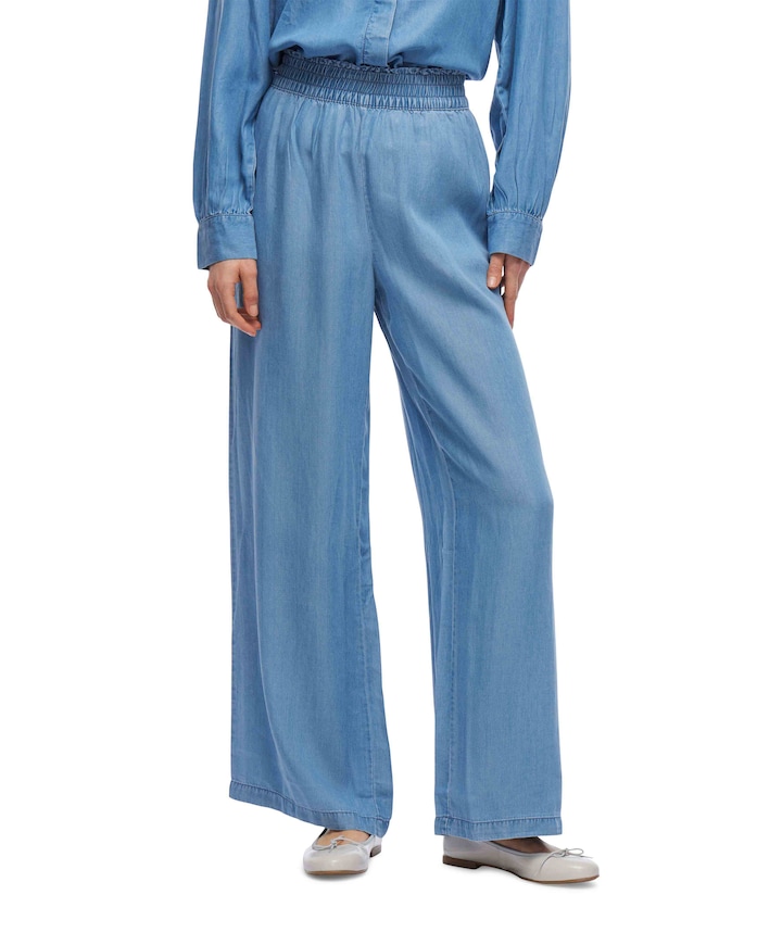 VIGIVANI HW WIDE PANT blauw