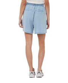 Embroidery chambray dames korte broek blauw