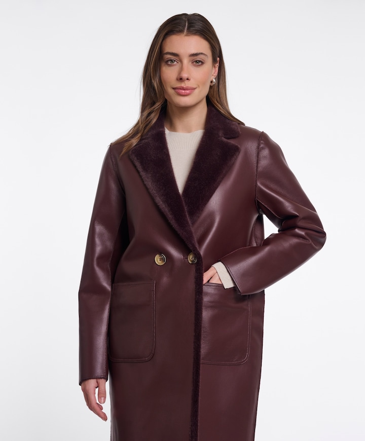 Dames jas reversible bordeaux