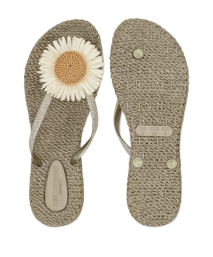 Flip Flop With Flower dames slippers goud