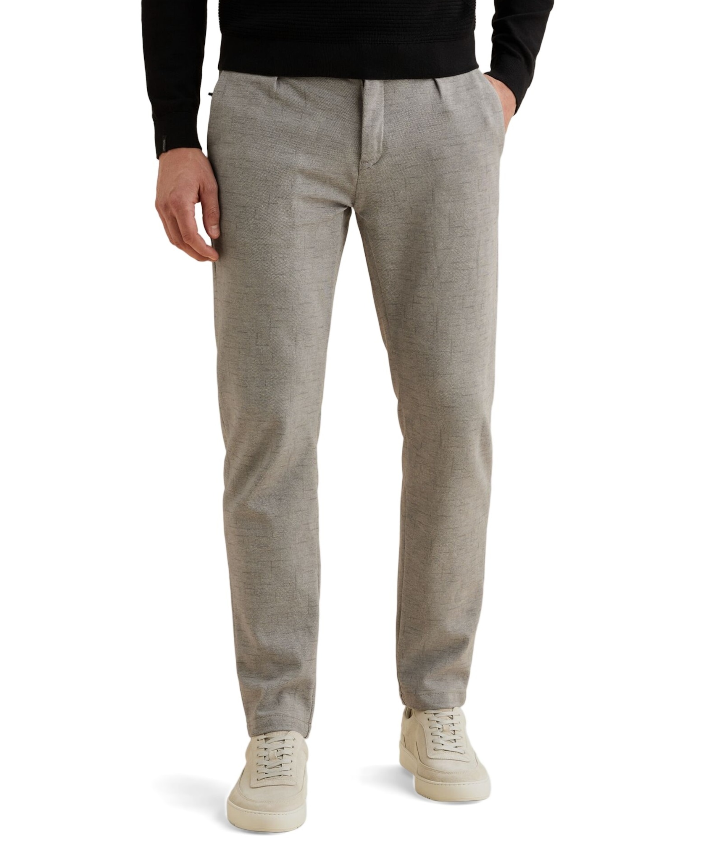 V11 CHINO PRINTED LINEN STRUCTURE heren broek beige