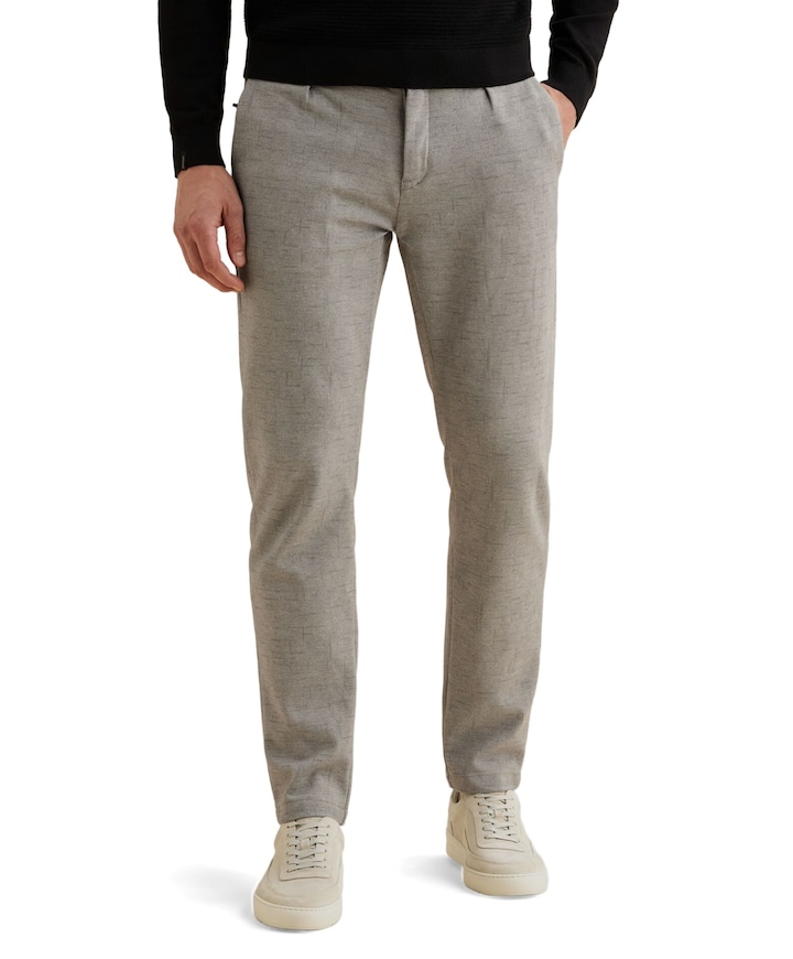 V11 CHINO PRINTED LINEN STRUCTURE heren broek beige