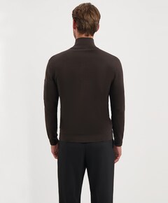 Heren trui met rits bruin