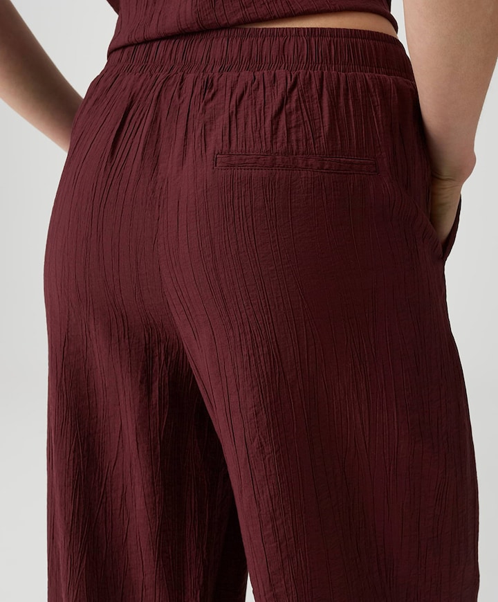Marou crinkled dames broek bordeaux