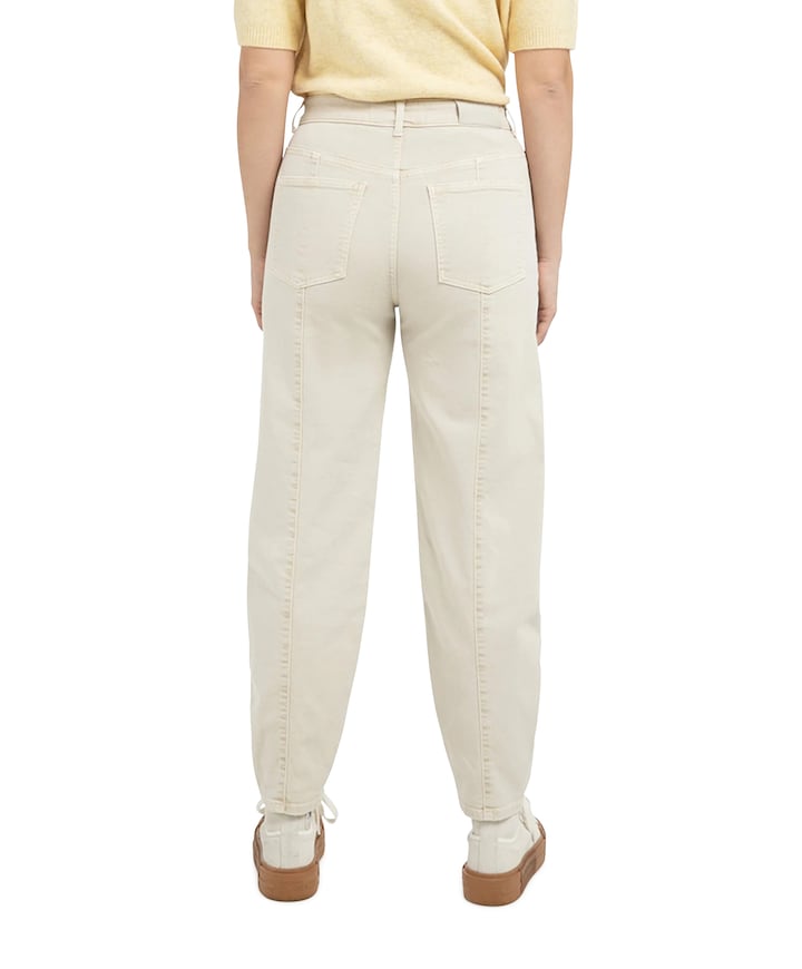 Barrel jeans met naaddetails dames jeans beige