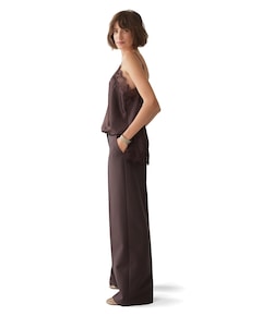 Wide legs foam uni dames broek bruin