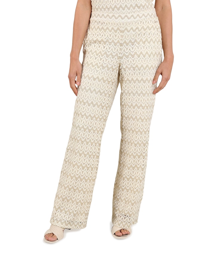 Vajenne Zigzag dames broek ecru