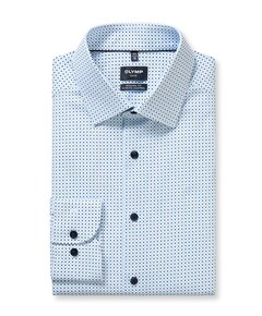 Heren overhemd lange mouw blauw