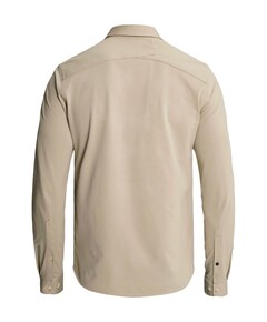 Heren overhemd lange mouw beige