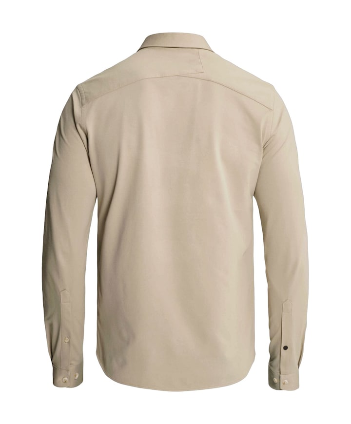 Heren overhemd lange mouw beige