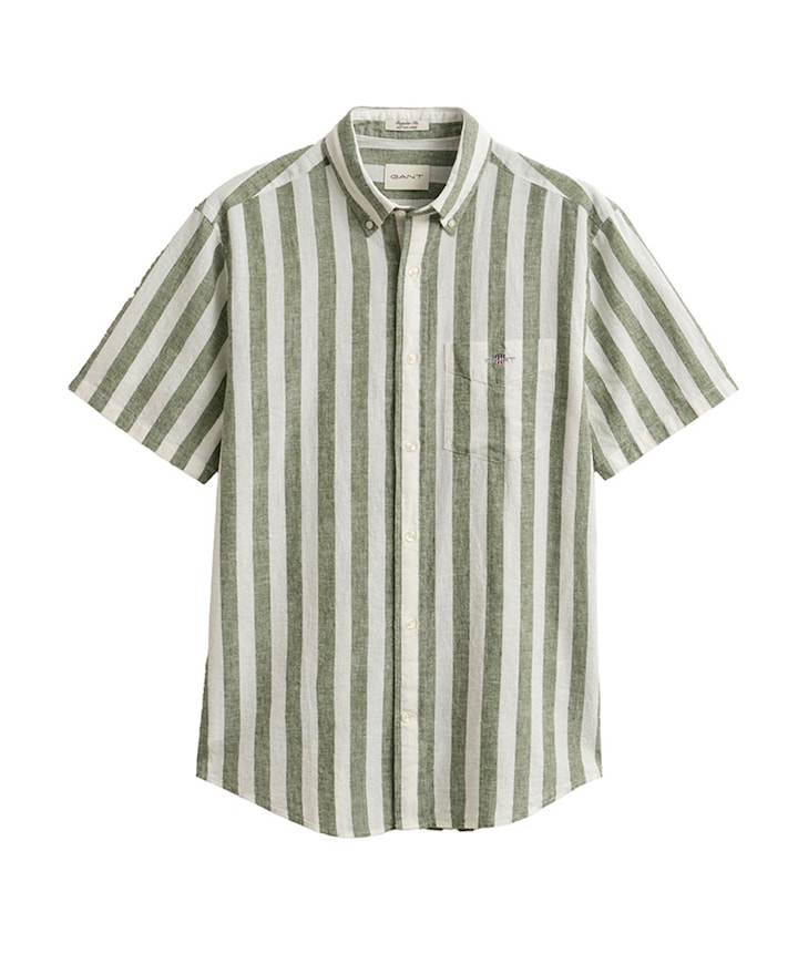 Heren overhemd korte mouw groen