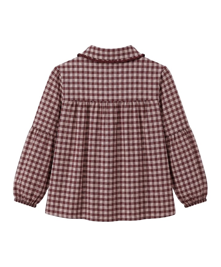 Meisjes blouse lange mouw bordeaux
