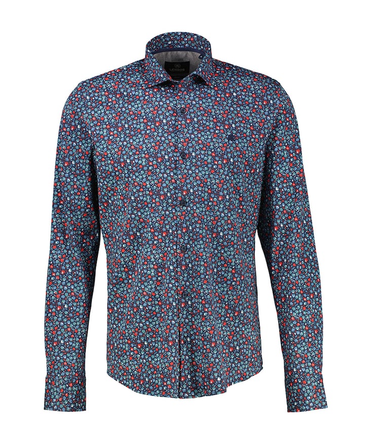 Heren overhemd lange mouw rood