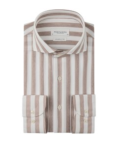 Heren overhemd lange mouw brique