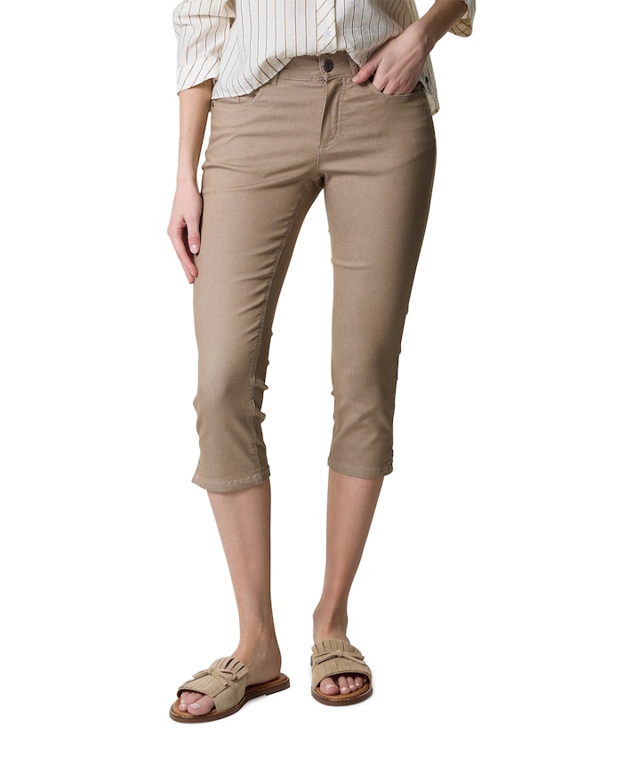 dames capri broek beige