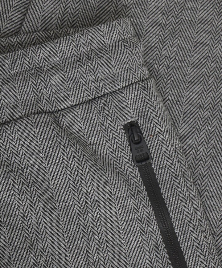 Jogpant Check Zip Pocket jongens broek grijs