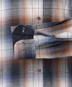 Heren overhemd lange mouw grijs