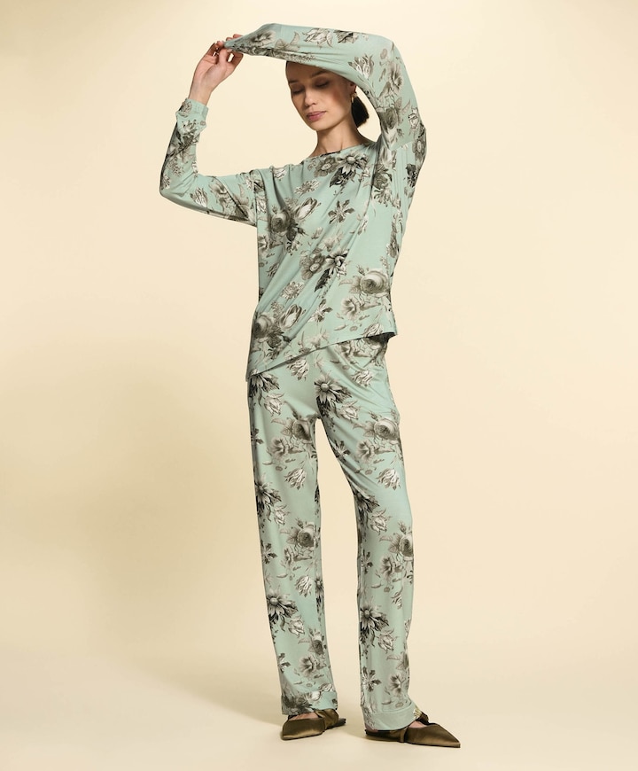 Dames pyjamatop groen