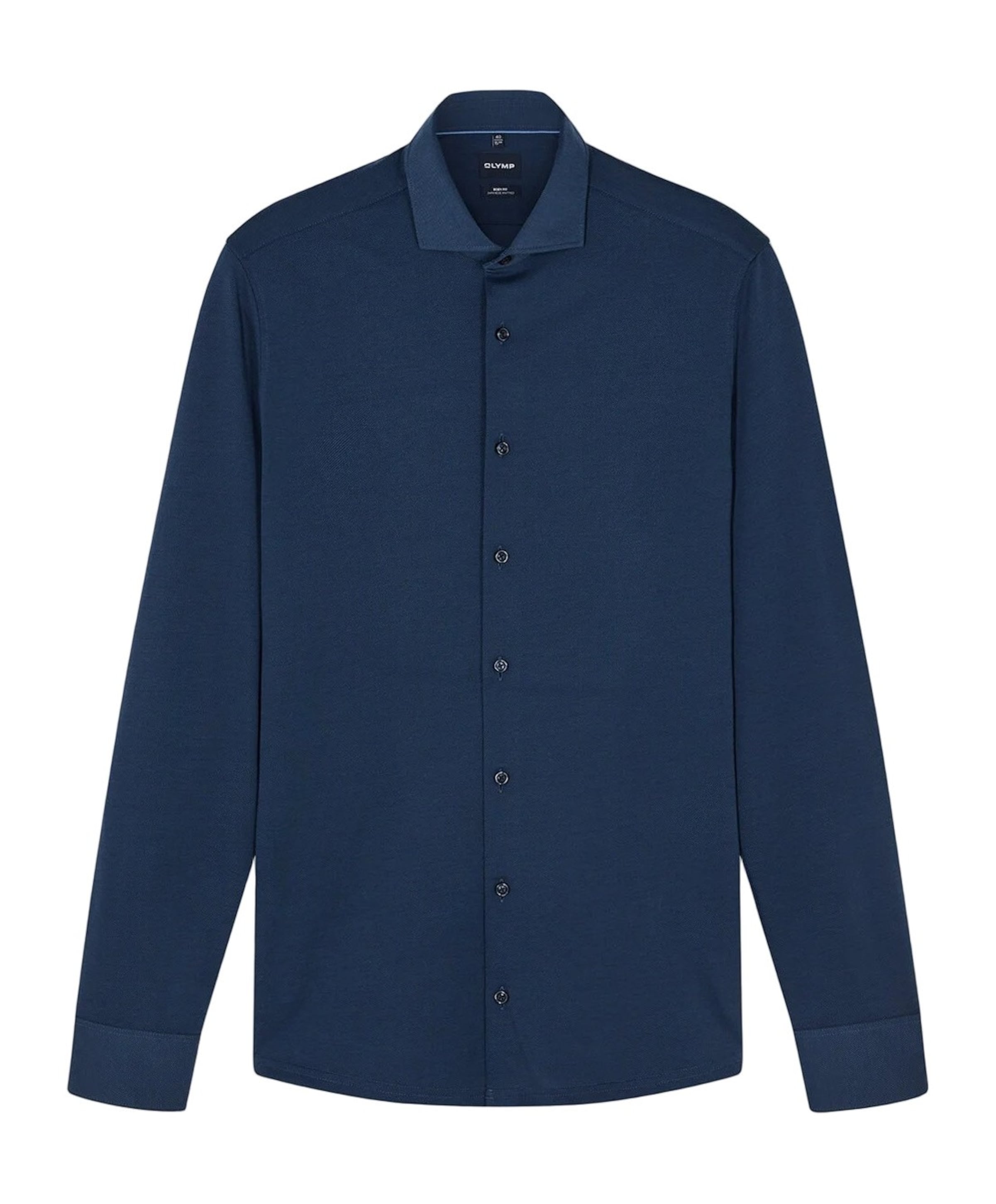 Heren overhemd lange mouw blauw