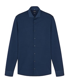 Heren overhemd lange mouw blauw