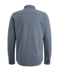 Heren overhemd lange mouw blauw