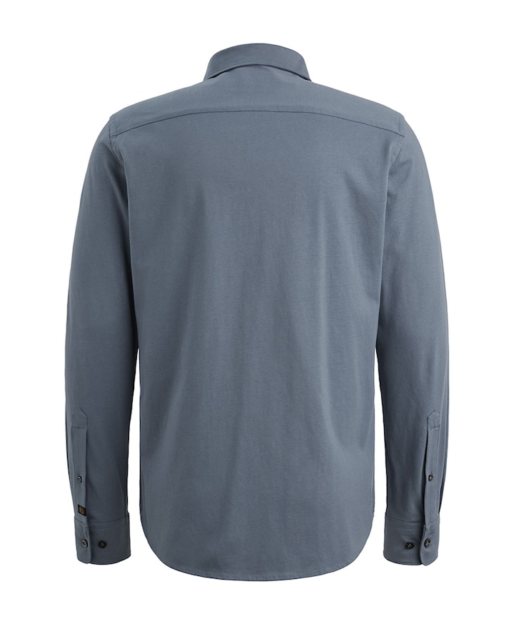 Heren overhemd lange mouw blauw