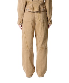 Baggy Patched dames jeans beige