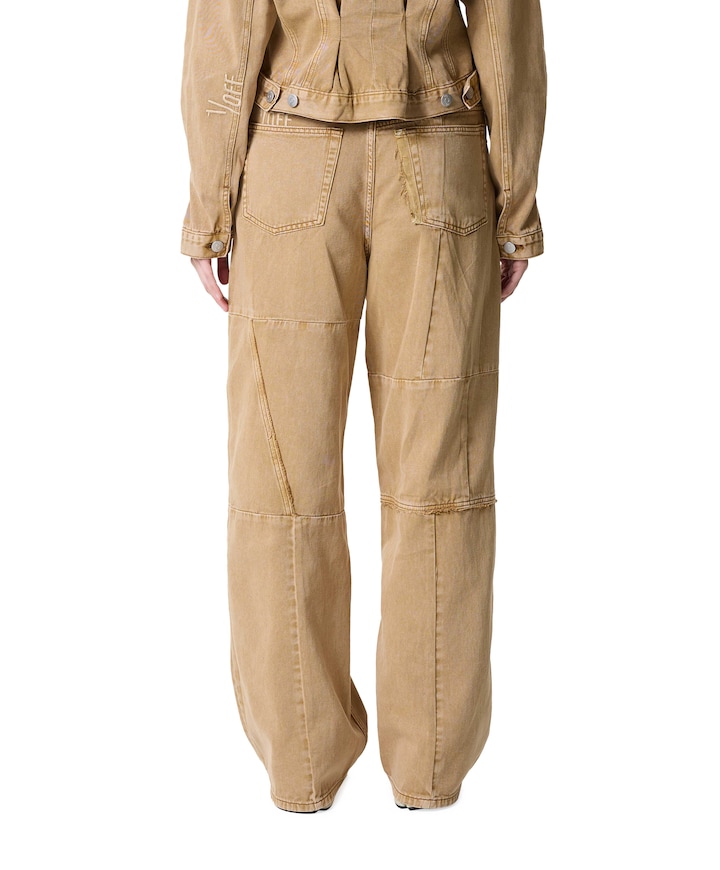 Baggy Patched dames jeans beige