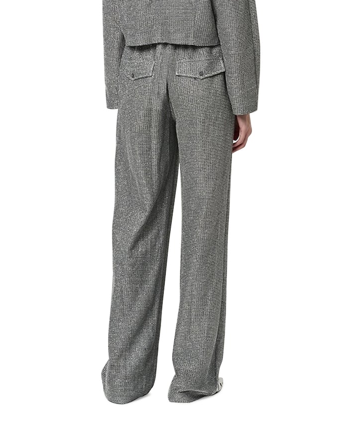 Aremi metallic straight leg broek zilver