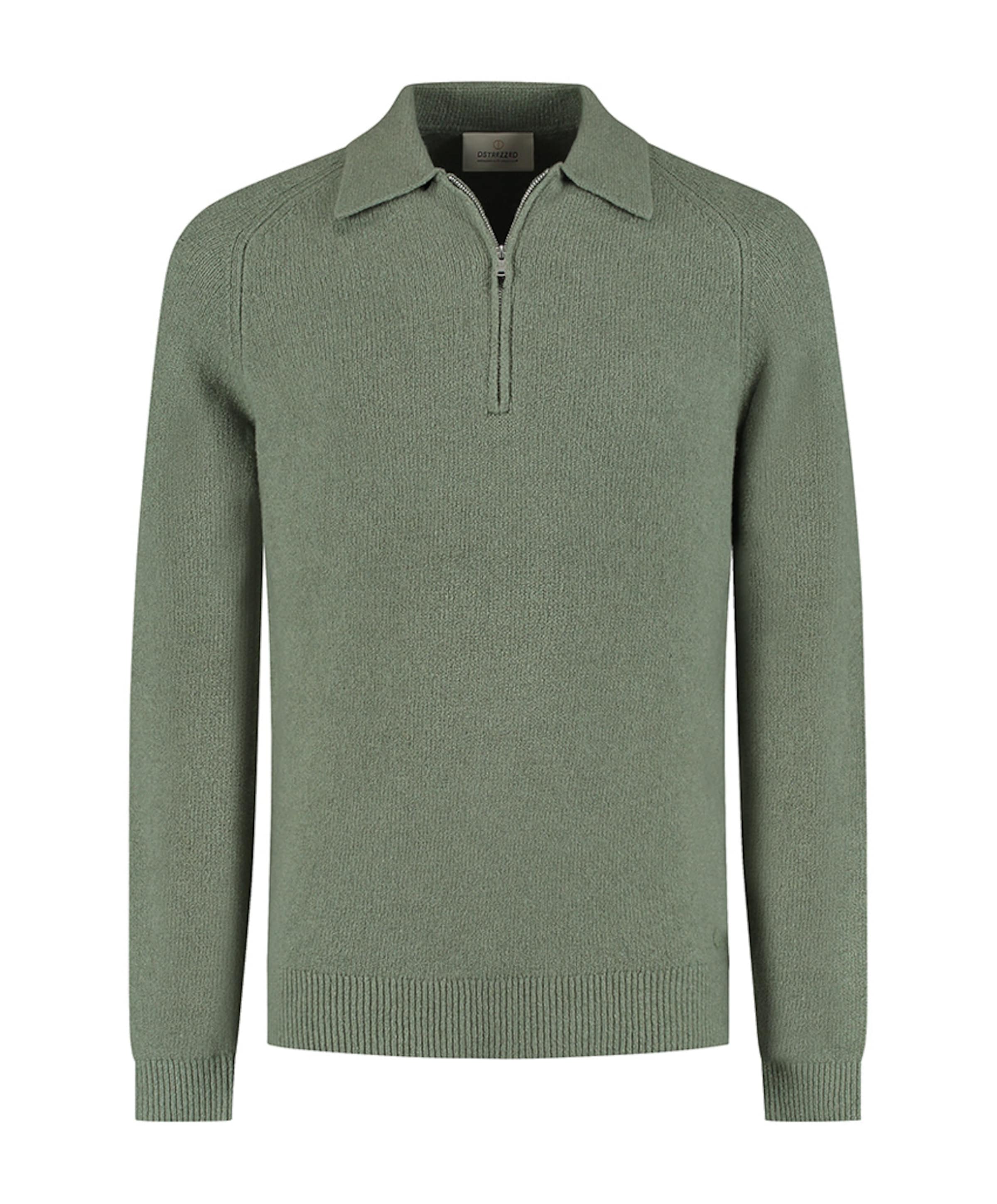 Heren trui met rits groen