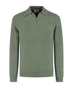 Heren trui met rits groen