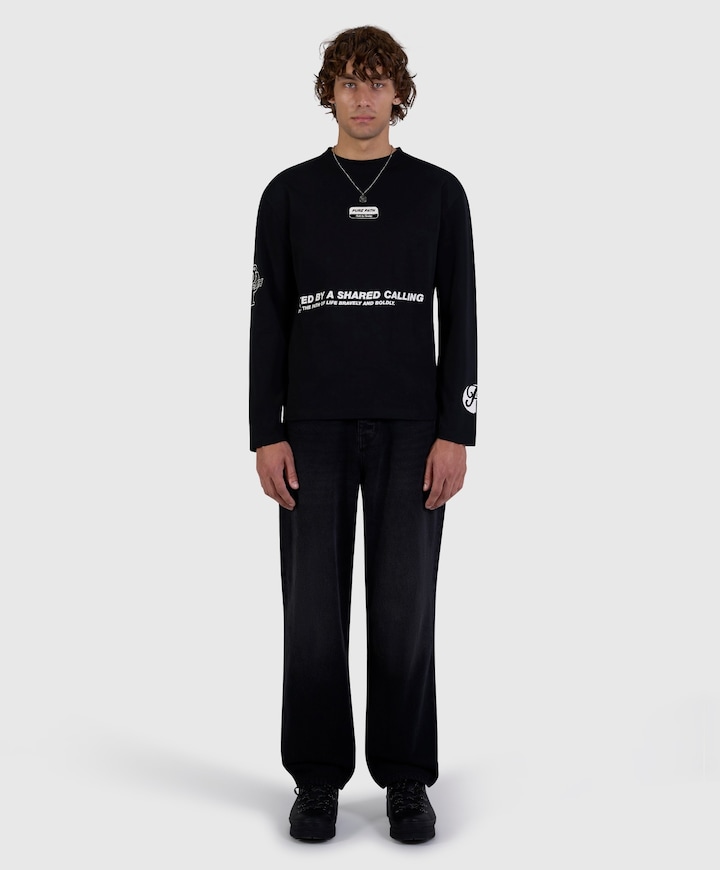 Heren longsleeve zwart