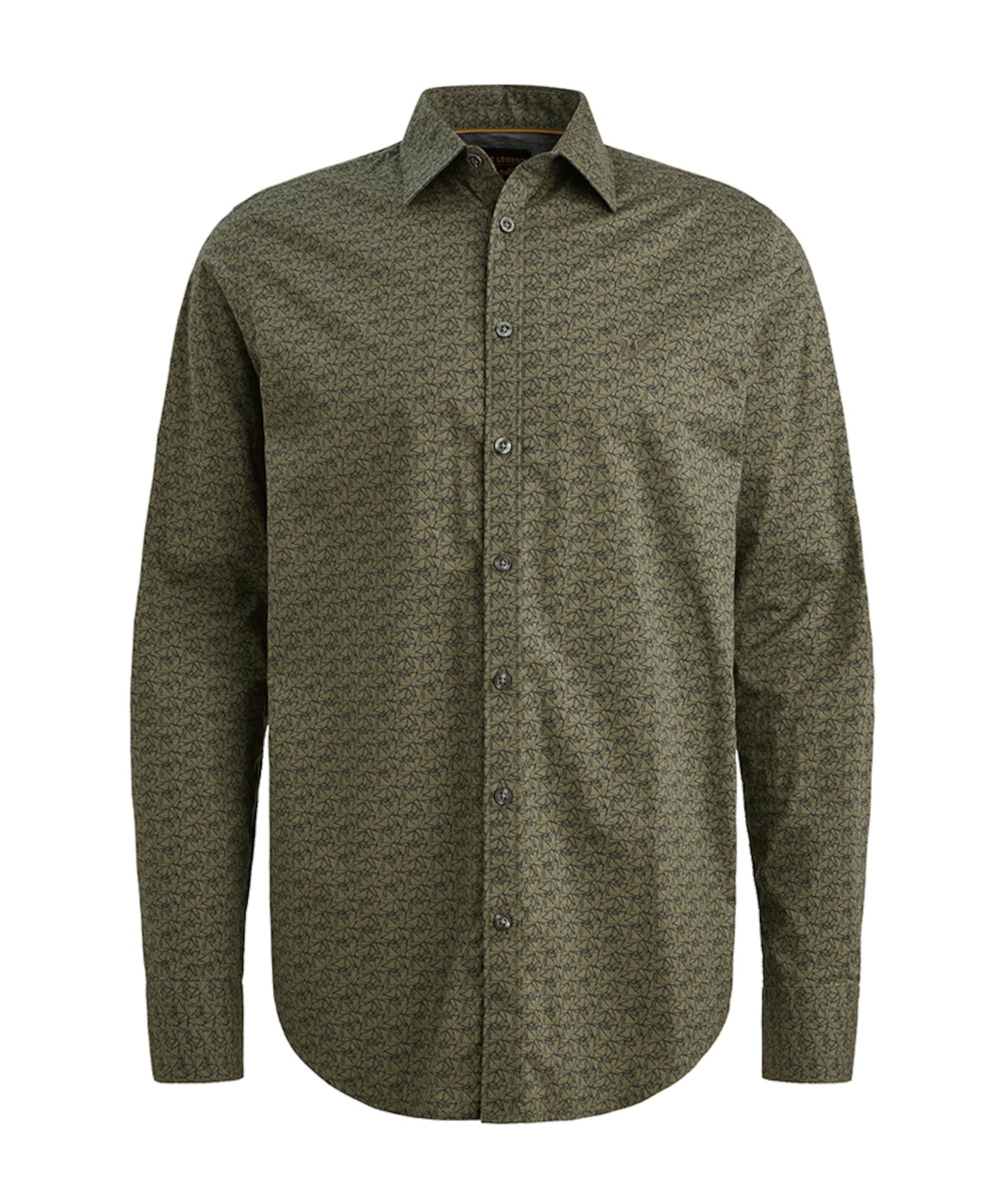 Heren overhemd lange mouw groen