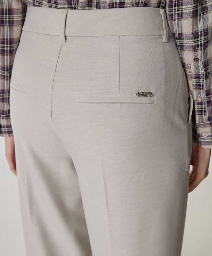 Mara Wide Leg Smart dames broek beige