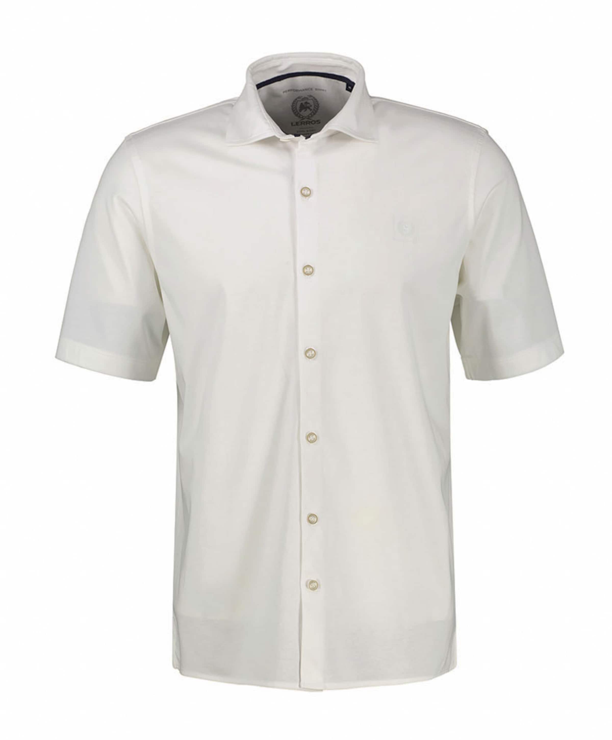 Heren overhemd korte mouw ecru