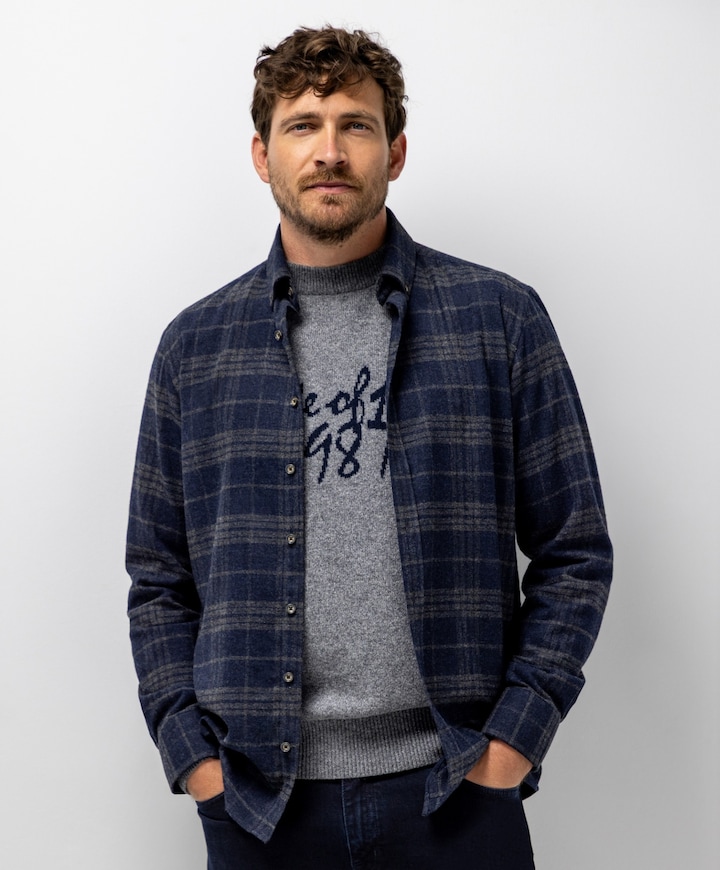 Heren overshirt blauw