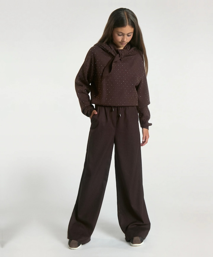 ESILA PINSTRIPE VIS 350 G meisjes pantalon bruin