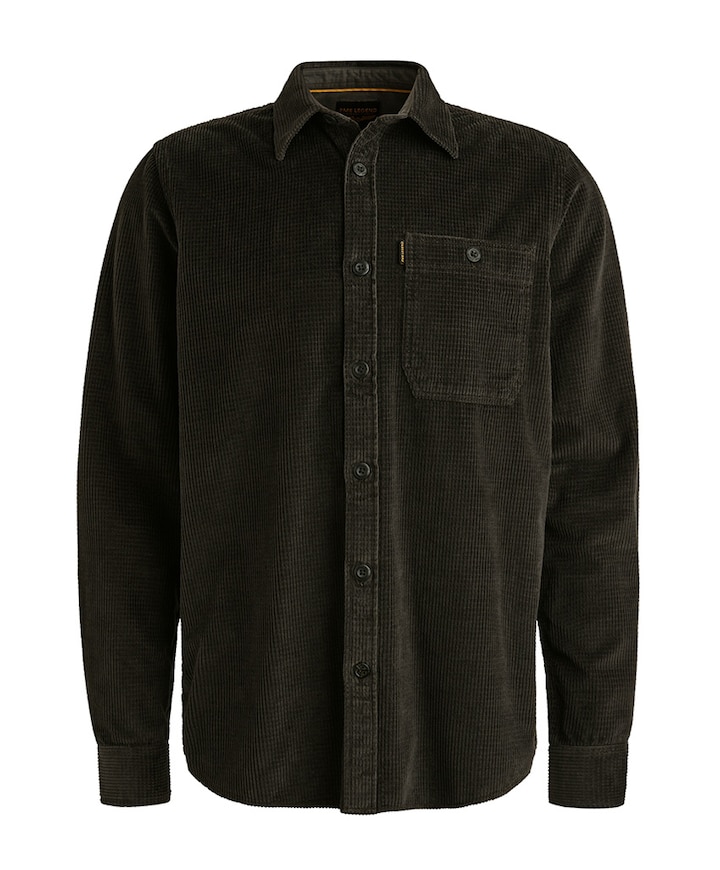 Heren overhemd lange mouw grijs