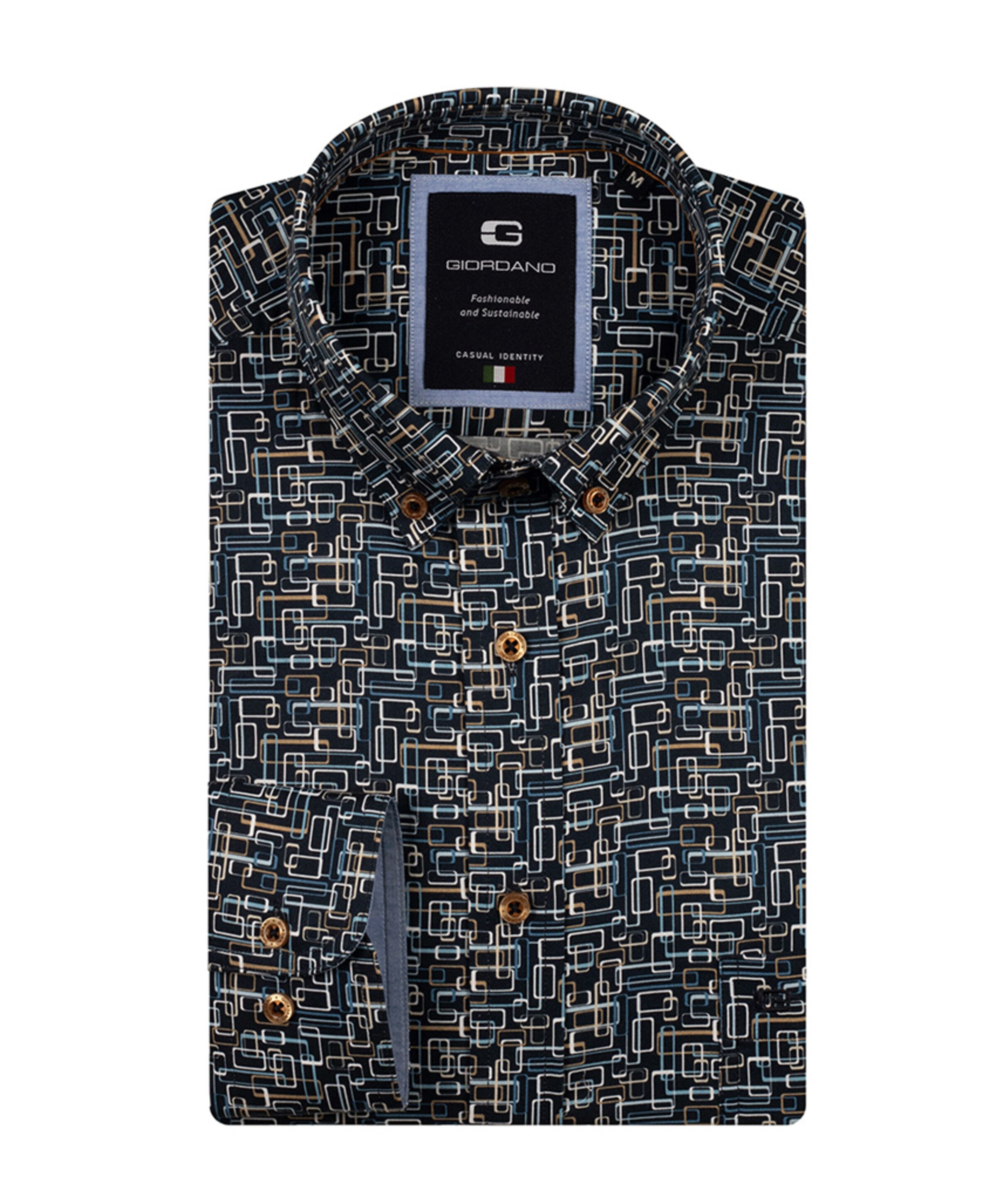 Heren overhemd lange mouw blauw