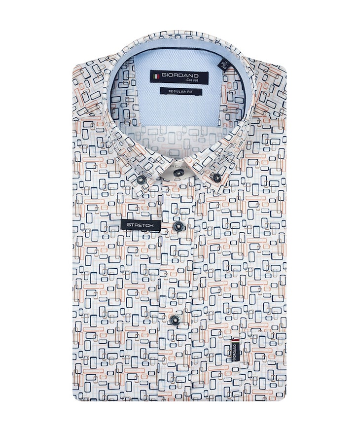 Heren overhemd korte mouw rood