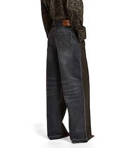 Krisp Fabric Mix dames jeans groen