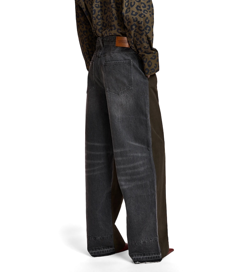 Krisp Fabric Mix dames jeans groen