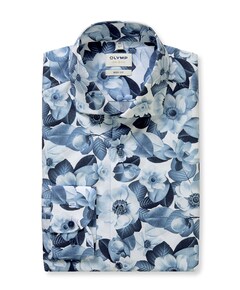 Heren overhemd lange mouw blauw