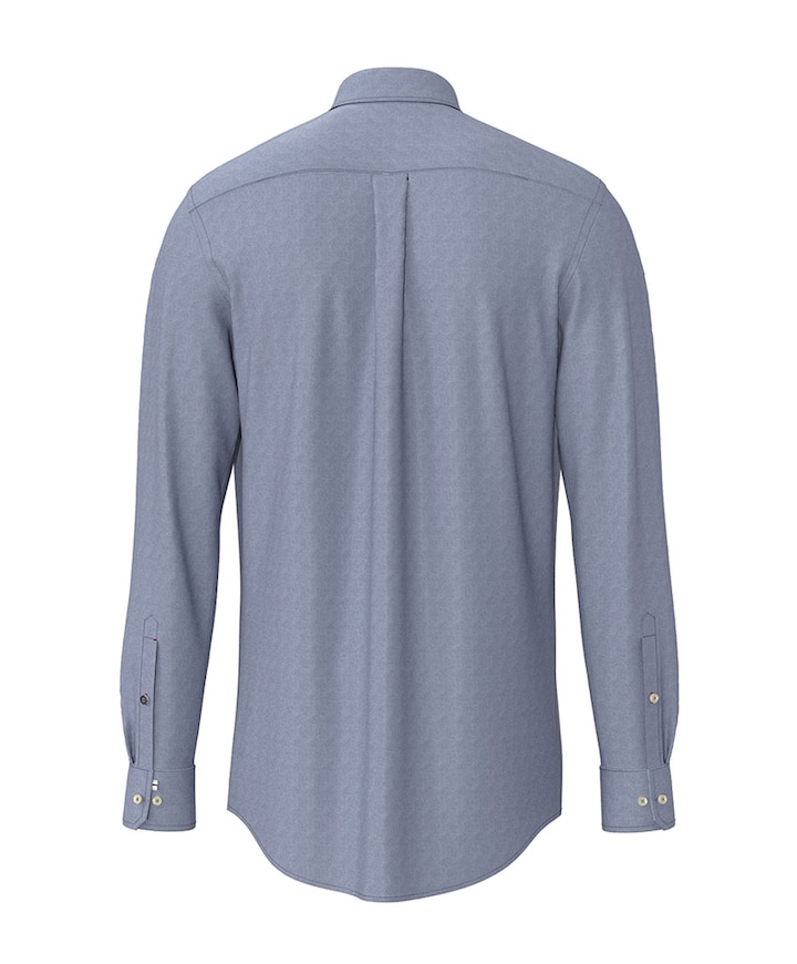 Heren overhemd lange mouw blauw