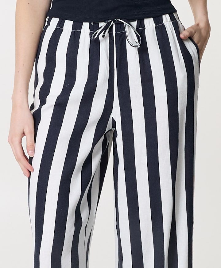 ONLGOA MW LINEN BL PULL-UP PANT CC dames broek ecru