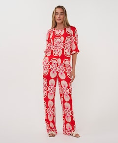 Wide Heartfelt dames broek rood