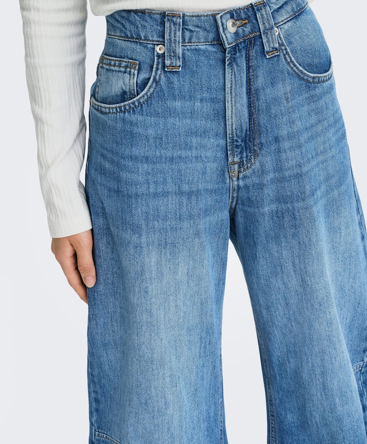 ONLFRANKIE HW ANK BARREL DNM DOT548 dames jeans blauw
