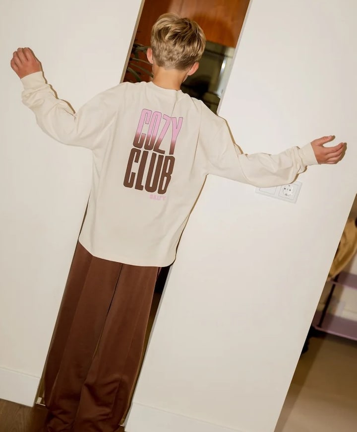 Uniseks longsleeve beige