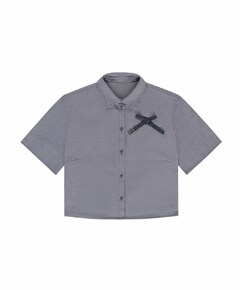 Blouse korte mouw blauw